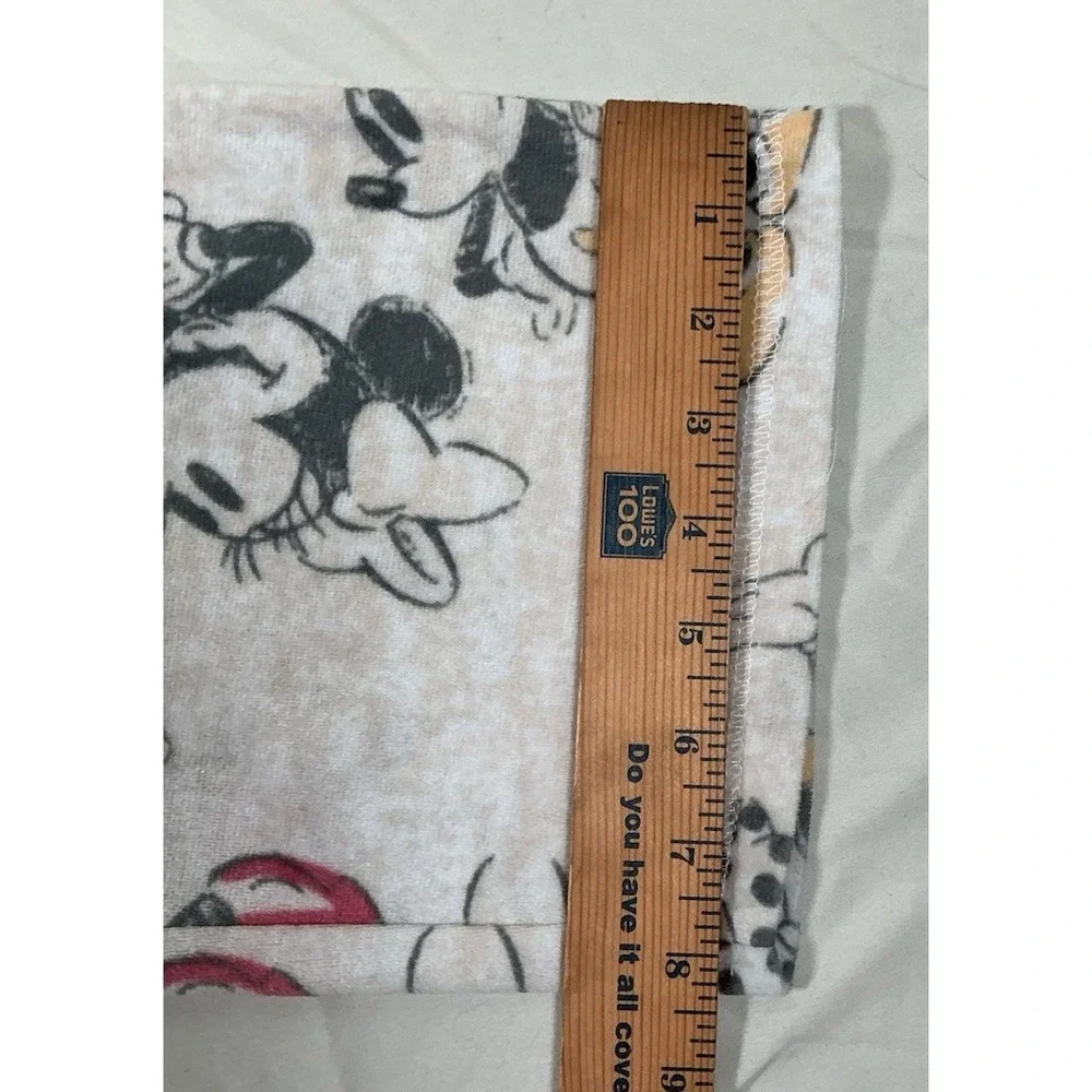 Disney Mickey Mouse Pajama Tie Waist Lounge Pants Cream Velour Size XS